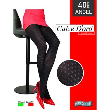 ANGEL 40 DEN mintás fekete microfiber harisnyanadrág