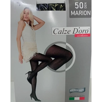 MARION 50 DEN mintás fekete harisnyanadrág