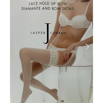 GATTA DIAMANTE JASPER 20 DEN ecru csipkés combfix