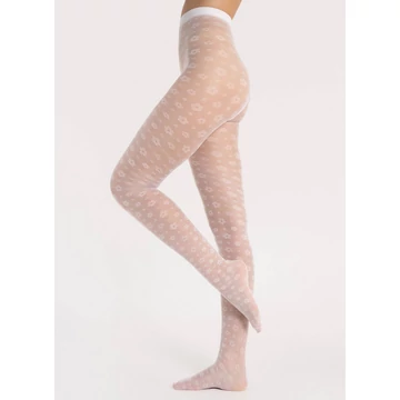 FOOTLOOSE 30 DEN mintás fehér harisnyanadrág