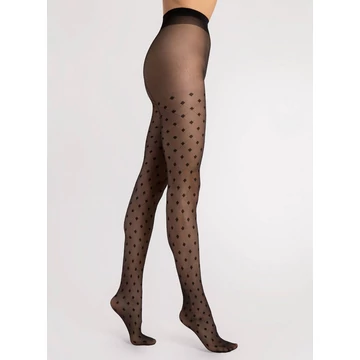 HAILEY 15 DEN mintás fekete harisnyanadrág