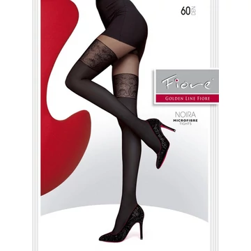 NOIRA 60 DEN mintás fekete microfiber harisnyanandrág