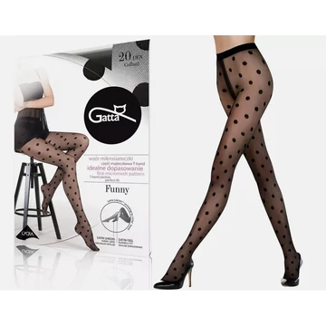 GATTA FUNNY-07 20 DEN fekete mintás harisnyanadrág