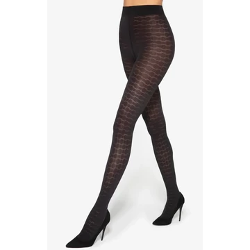 GATTA LORETTA-136 50 DEN mintás fekete harisnyanadrág