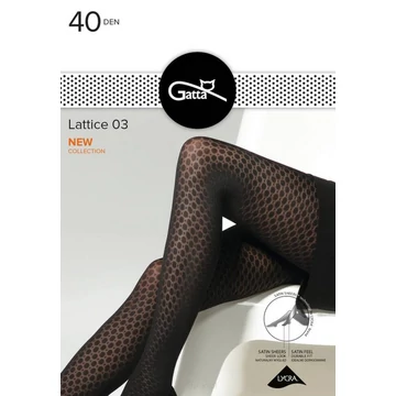 GATTA LATTICE-03 40 DEN mintás fekete harisnyanadrág