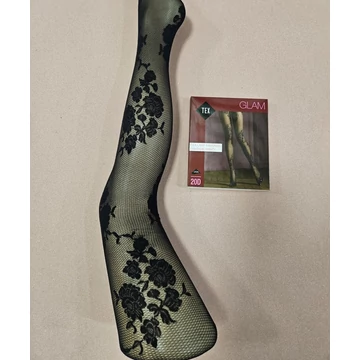 GATTA 20 DEN virágmintás fekete harisnyanadrág