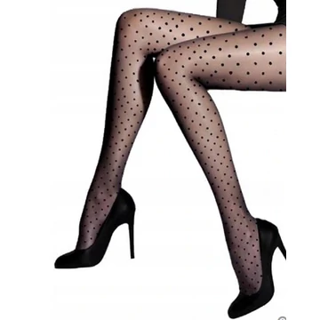 PUNTO 20 DEN mintás fekete harisnyanadrág 