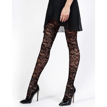 ROMANCE 20 DEN mintás fekete harisnyanadrág