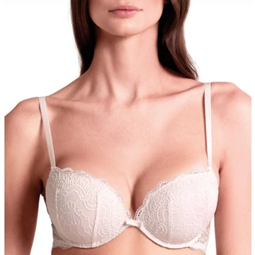 Lormar Duoble pizzo, szuper push-up, merevítős fehér csipkemelltartó