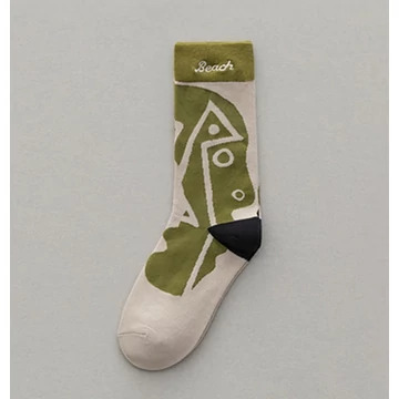 Női absztrakt mintás pamut zokni (3)