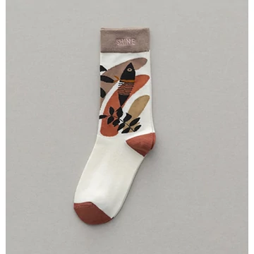 Női absztrakt mintás pamut zokni (4)