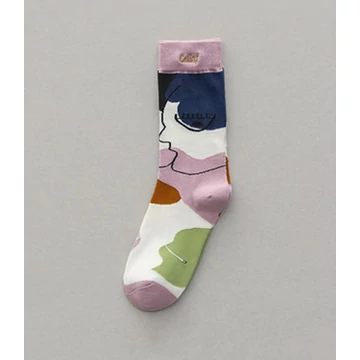 Női absztrakt mintás pamut zokni (6)