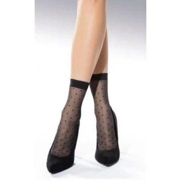 WHISPER 20 DEN mintás fekete bokafix