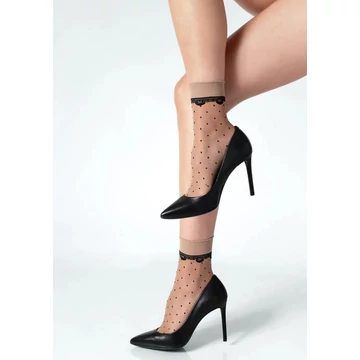 SOUL 20 DEN fekete-természetes mintás bokafix