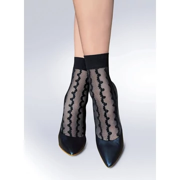 EDEN 20 DEN mintás fekete bokafix