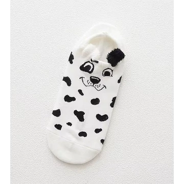 Női koreai állatfigurás fehér bokazokni