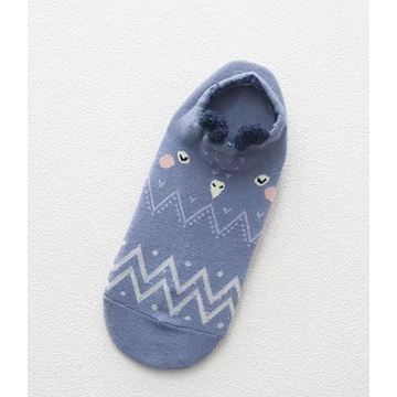 Női koreai állatfigurás kék bokazokni