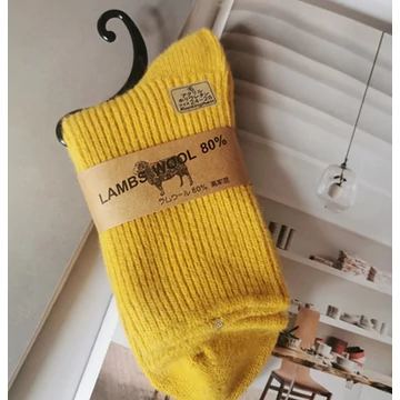  Női kötött Merino sárga gyapjú zokni