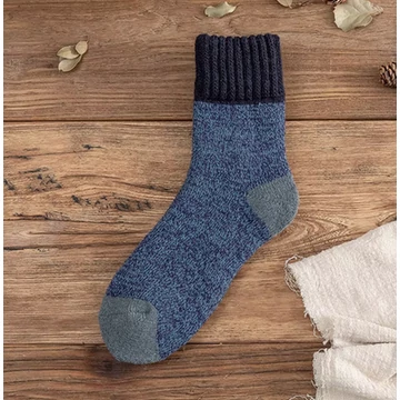 Férfi termikus Merino gyapjút is tartalmazó világoskék meleg zokni