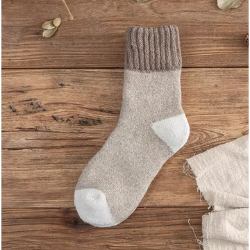 Férfi termikus Merino gyapjút is tartalmazó bézs színű meleg zokni