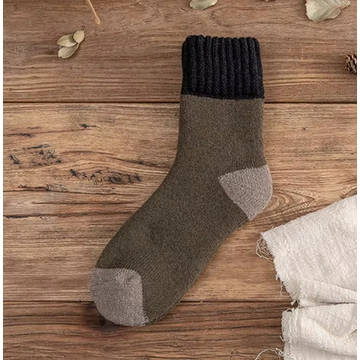 Férfi termikus Merino gyapjút is tartalmazó barna színű meleg zokni