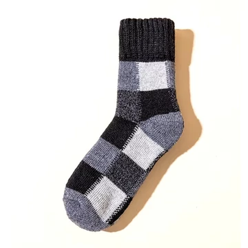 Férfi és női vastag kötött Merino fekete gyapjú zokni