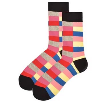 Férfi színes kockás zokni