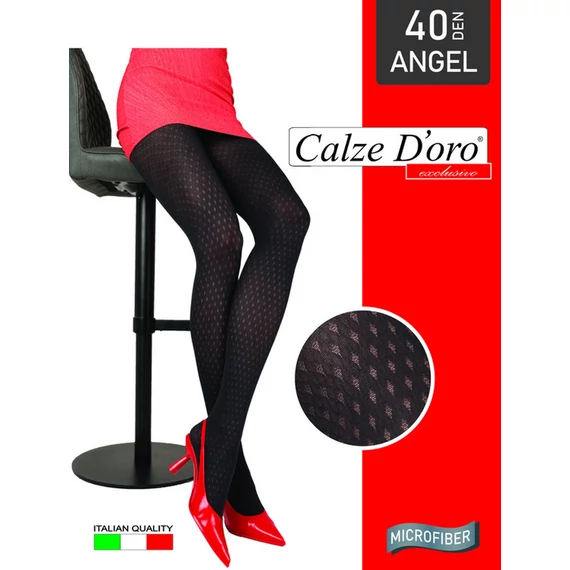 ANGEL 40 DEN mintás fekete microfiber harisnyanadrág