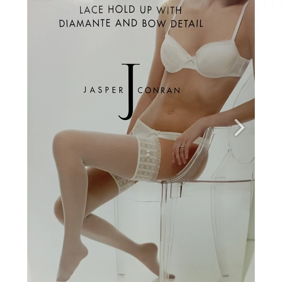 GATTA DIAMANTE JASPER 20 DEN ecru csipkés combfix