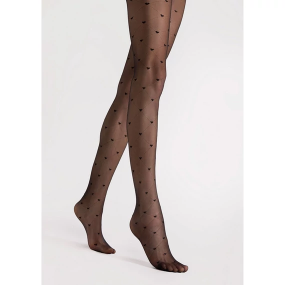 CUORI 20 DEN mintás fekete harisnyanadrág