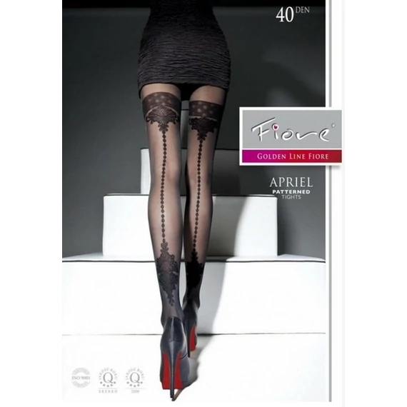  Apriel 40 DEN fekete mintás harisnyanadrág