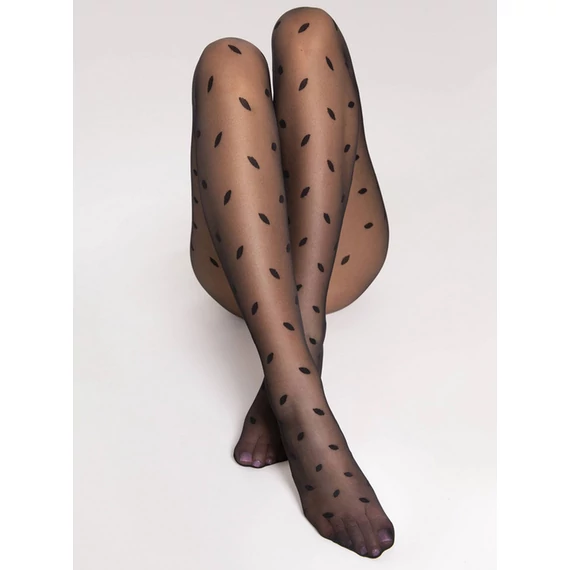 SANDY 15 DEN mintás fekete harisnyanadrág