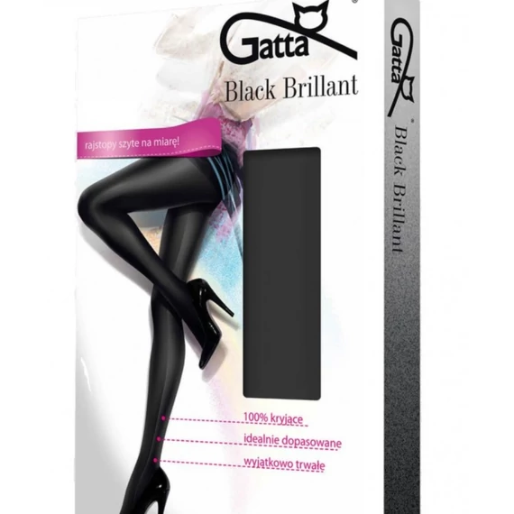 GATTA BLACK BRILLANT PERFECT FIT fekete harisnyanadrág plus size méretben is