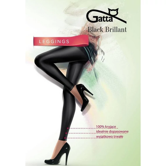 GATTA BLACK BRILLANT LEGGINGS 120 DEN fekete plus size méretben is