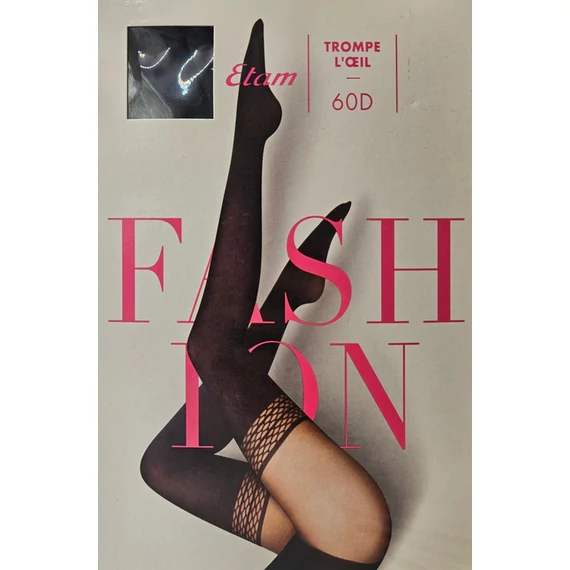 GATTA FASHION 60 DEN combfixmintás fekete harisnyanadrág