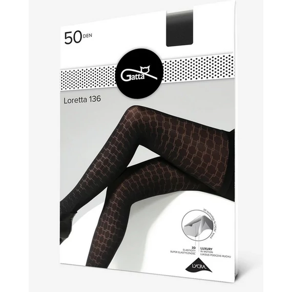 GATTA LORETTA-136 50 DEN mintás fekete harisnyanadrág