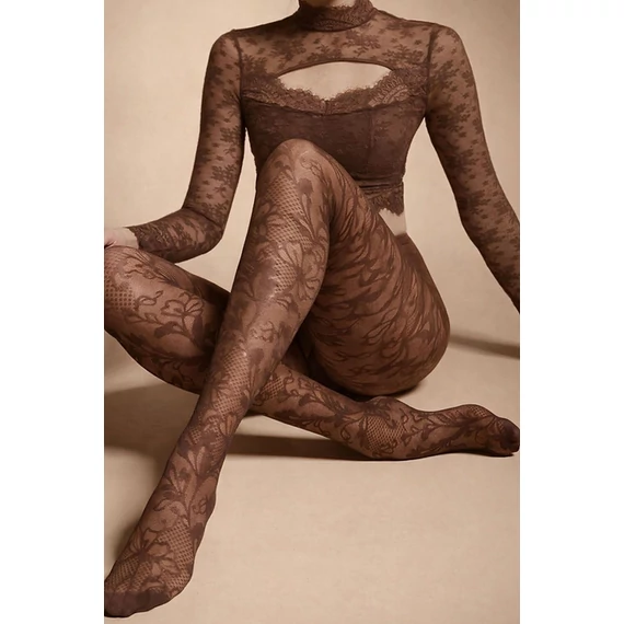 CHANTILLY 30 DEN mintás mokka színű harisnyanadrág