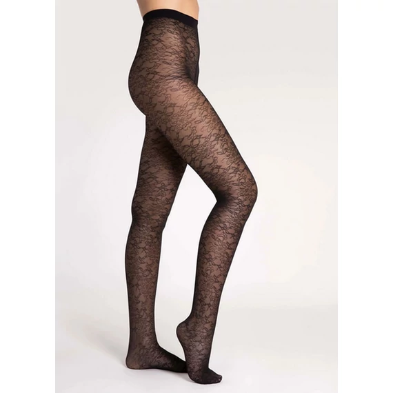 ARIEL 30 DEN mintás fekete harisnyanadrág