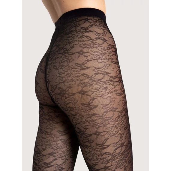 ARIEL 30 DEN mintás fekete harisnyanadrág