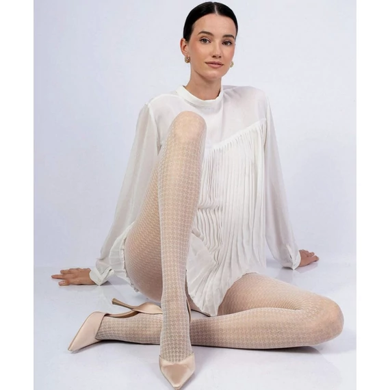 CHICCA 30 DEN mintás natur színű harisnyanadrág