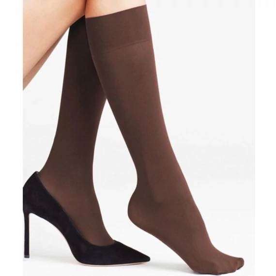 Kála 50 DEN microfiber cognac térdfix