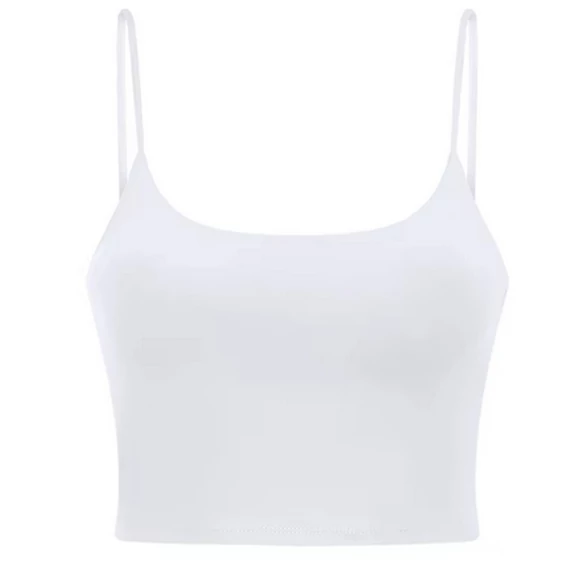  Női varrat nélküli, párnázott, fehér jóga melltartó