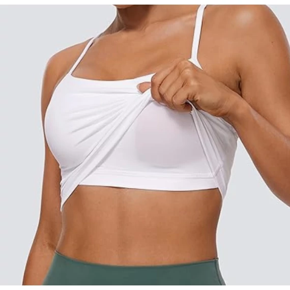 Női varrat nélküli, párnázott, lila színű jóga melltartó 