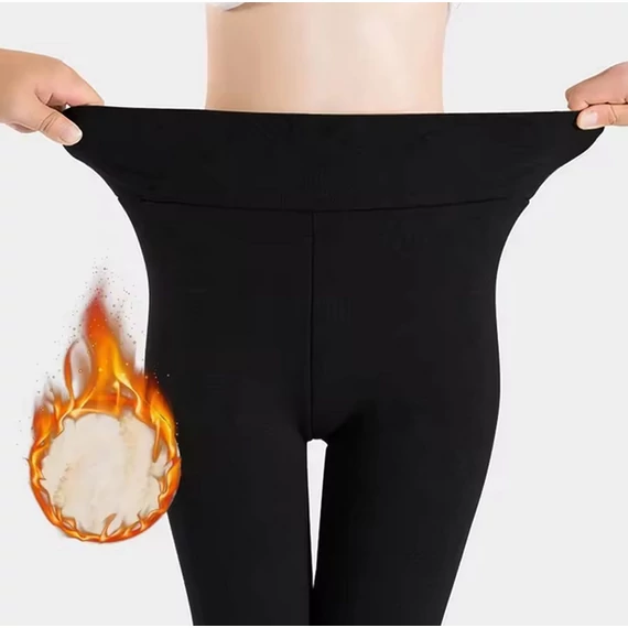 Termikus Sherpa gyapjú bélelésű fekete Leggings 