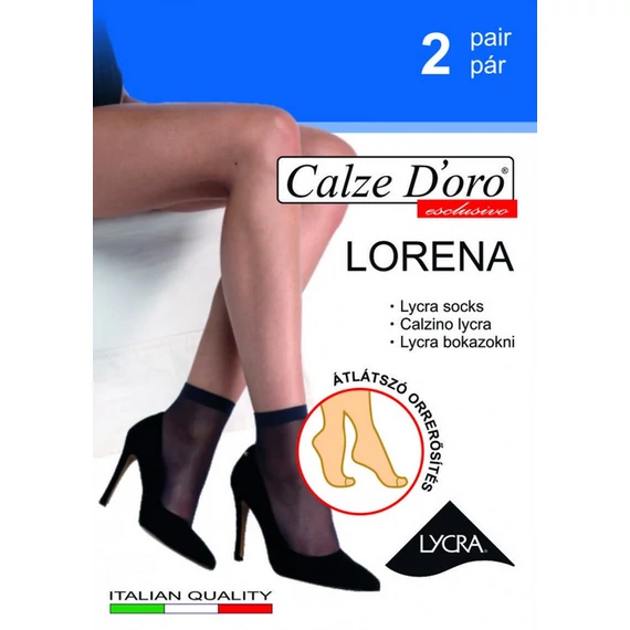 LORENA 20 DEN lycrás cognac (barna színű) bokafix 2 pár 