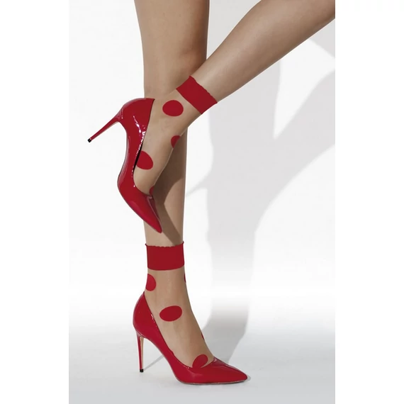 BLOB 20 DEN mintás piros bokafix