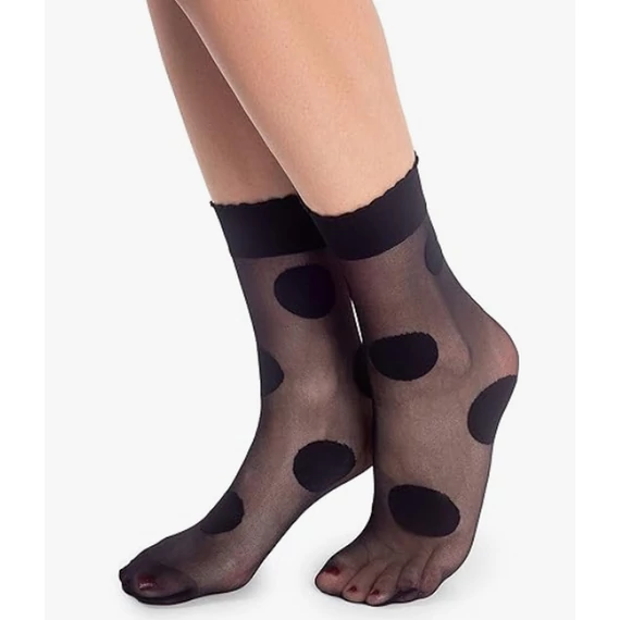 BLOB 20 DEN mintás fekete bokafix