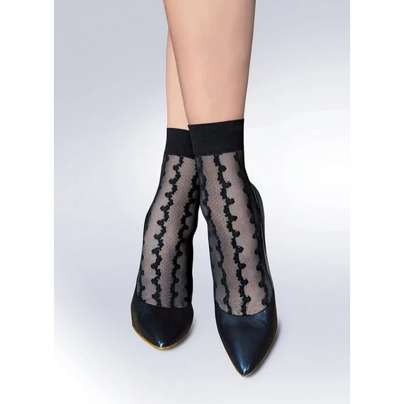 EDEN 20 DEN mintás fekete bokafix