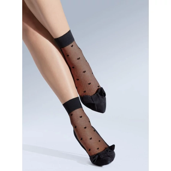  HEARTS 20 DEN mintás fekete bokafix