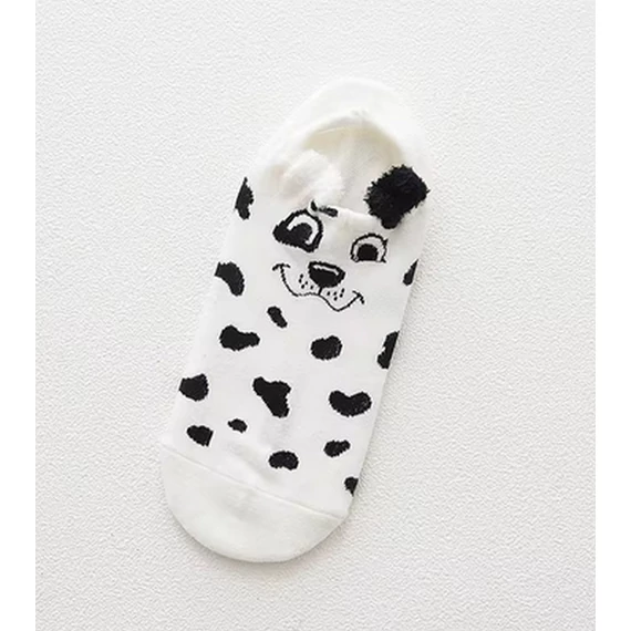 Női koreai állatfigurás fehér bokazokni